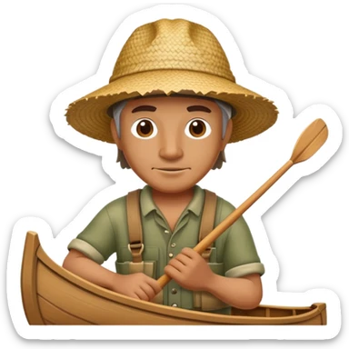 Pescador en una canoa sticker