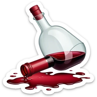 red wine broke glass bottle sticker