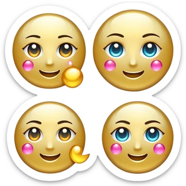 sparkling wink and blink symbols, no face sticker