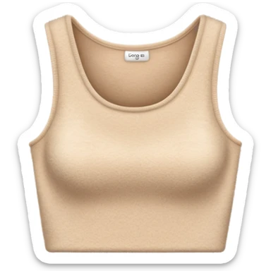 super realistic isolated beige cashmere crop top sticker
