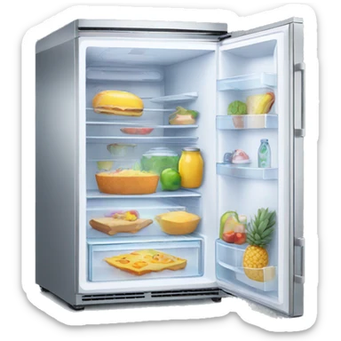 fridge with hologram food sticker