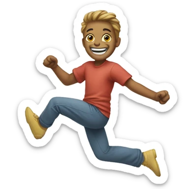 Smile with kicking feet behind it  sticker