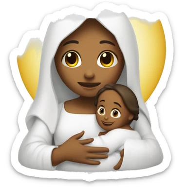 Maria mother of Jesus with Jesus in hands white skin sticker