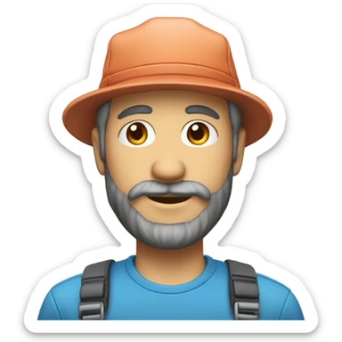 Un homme de 50 ans avec une casquette et une barbe de quelques jours sticker