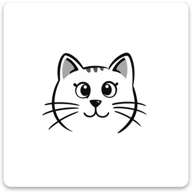 simple cat face with whiskers sticker