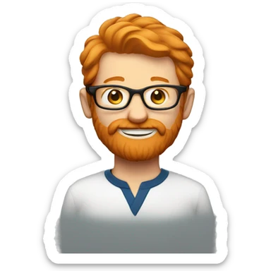 ginger wirh glasses sticker