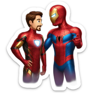 Spider-man talk with Iron man sticker