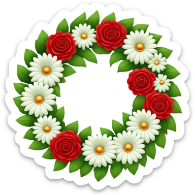 funeral wreath with flowers sticker