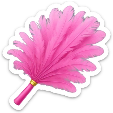 Pink feather duster sticker