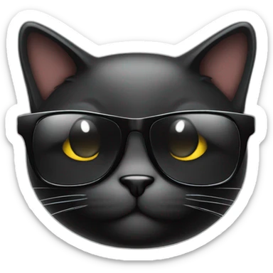 black smirking cat wearing sunglasses sticker