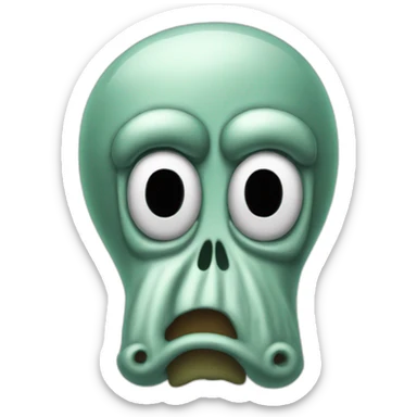 Deranged squidward sticker