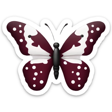 A beautiful butterfly in wine red with white and black dots sticker
