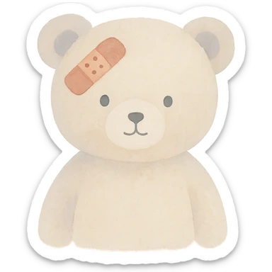 bandage, fluffy, gentle colors, soft face sticker