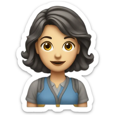 female architect with drawings sticker