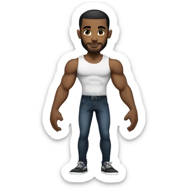 light skin black muscle guy with tattoos and very skinny legs sticker