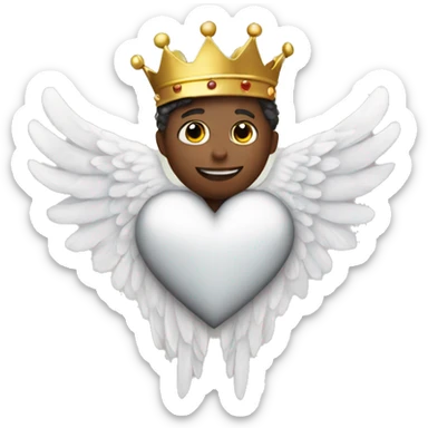 heart with angel wings and a crown up  sticker