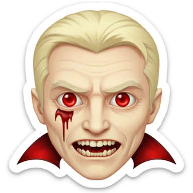 blonde old vampire man sticker