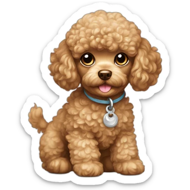 Toy poodle puppy sticker