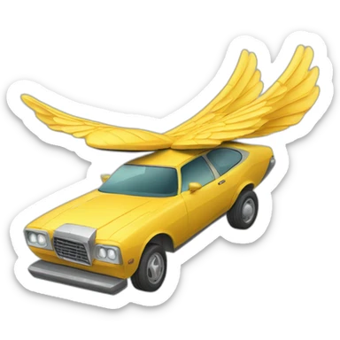 flying car with large wings and smaller tyres sticker