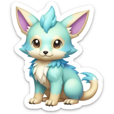 Cute cool colorful pastel fantasy animal hybrid Fakemon full body sticker