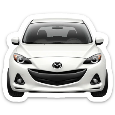 white mazda 3 blakc wheels new shape sticker