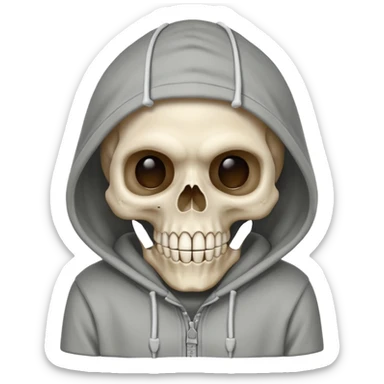 Laughing empty skull in a hoodie sticker