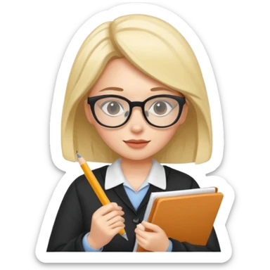 A female student writes a schedule making a plan. sticker