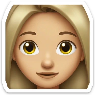 a girl emoji with brown hair and green eyes sticker