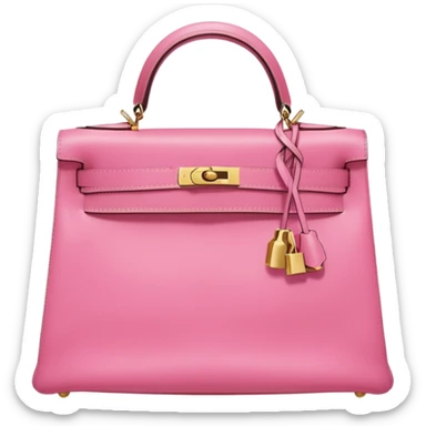hermes kelly bubble gum pink color bag  sticker
