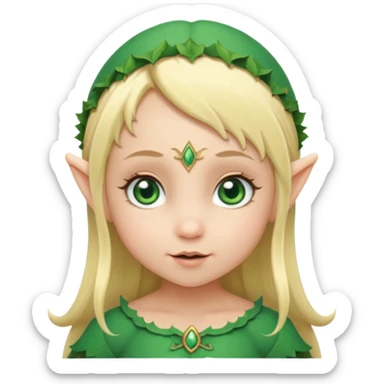 baby elf girl  blonde hair sticker