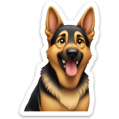 German shepherd barking sticker