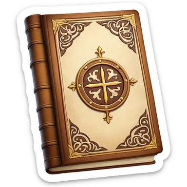 cookbook with a medieval style sticker