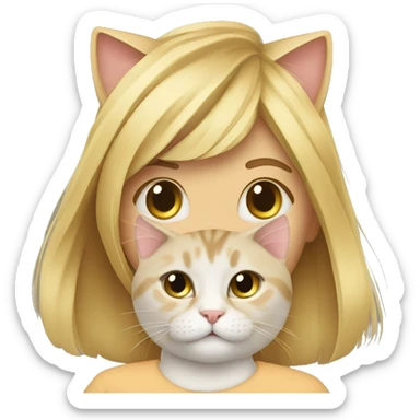 ırısh cat with blonde girl sticker