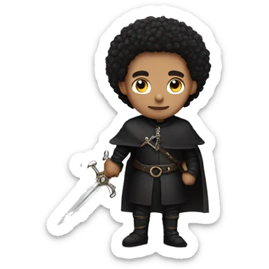lightskin guy with black medieval clothes and daggers on guard sticker