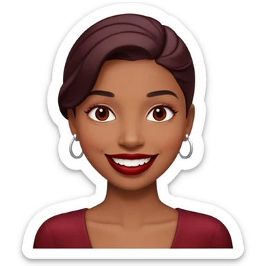 Kiss with dark red lipstick sticker