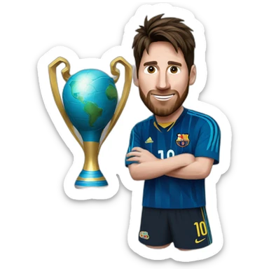 Messi con la copa mundial  sticker