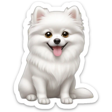 White pomeranian puppy sticker