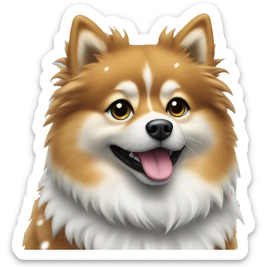 Spitz nain dans la neige  sticker