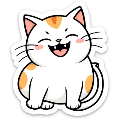 Cat laughing at someone  sticker