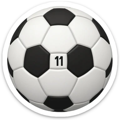 Soccer ball with the number 11 sticker
