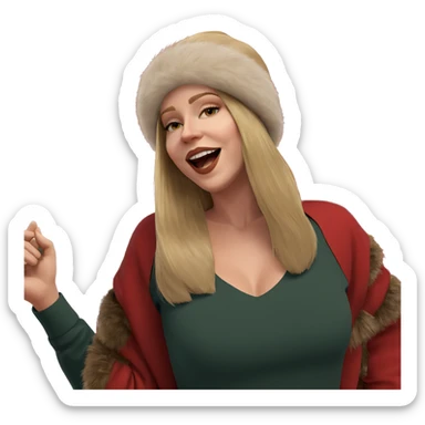 blonde girl with fur hat sticker