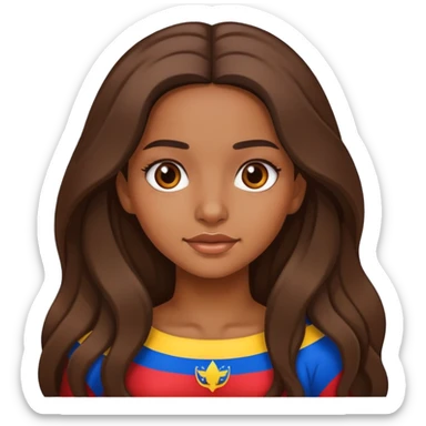 Beautiful venezuelan girl with brown long girl  sticker