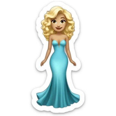 chanteuse blonde avec une robe magnifique  sticker