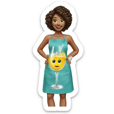 Funny girl apron cocktail  sticker