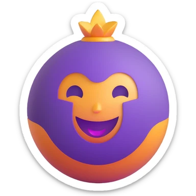 aura ball with a warm smile, soft golden light sticker