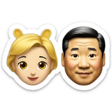 xi jinping and Winnie the Pooh sticker