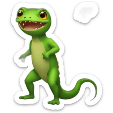 Men turning into a salamander sticker