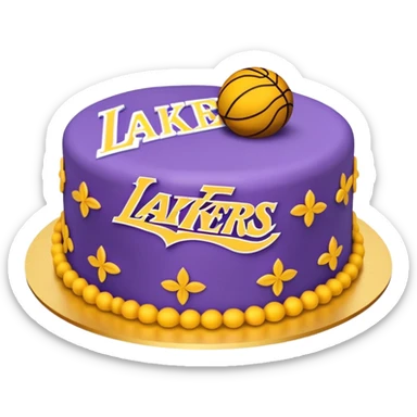 Los Angeles Lakers Kush cake in purple and gold sticker