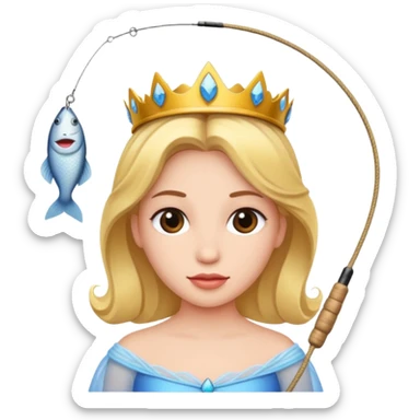 Princess caught on fishing line sticker