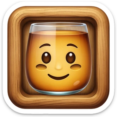 Create me an Emoji of a glass made of wood from the game Sea of Thieves sticker